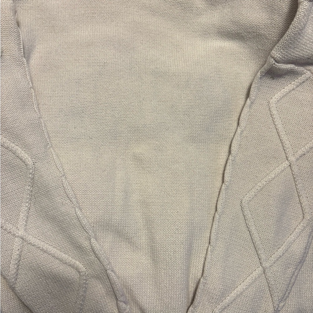 YALE preppy Cream Quilted Knit Sweater